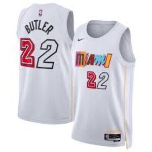 Nike White Miami Heat Jersey with Red and Black Accents